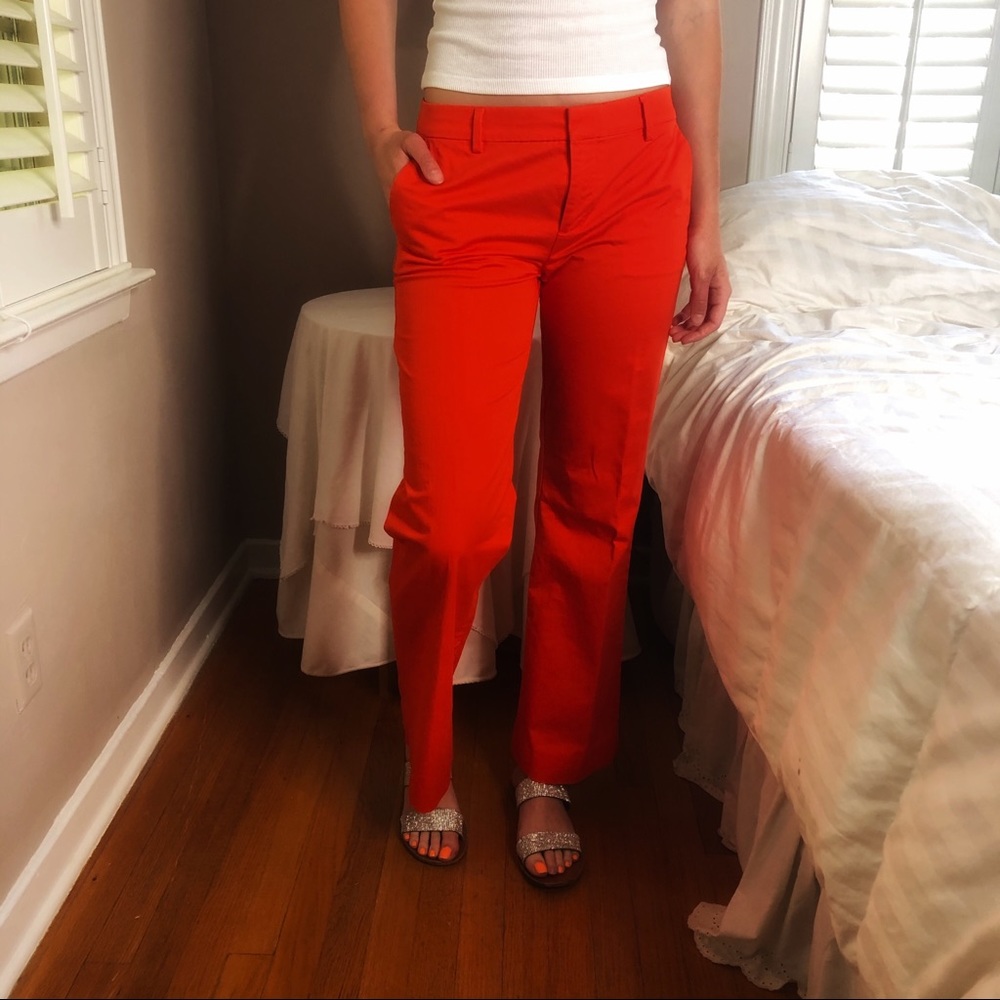 Gap Coral Orange Boho Wide Leg Spring Coral Jeans SZ 2